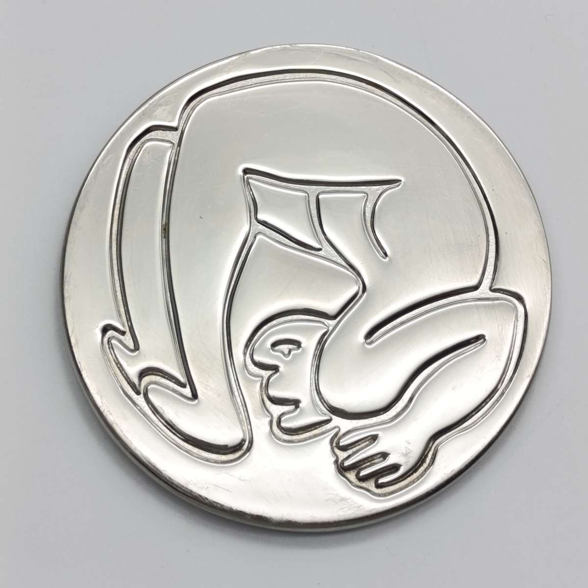 Set of 6 Carrol Boyes stainless steel wine coasters - in original box