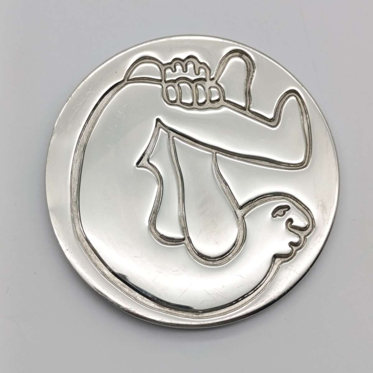 Set of 6 Carrol Boyes stainless steel wine coasters - in original box