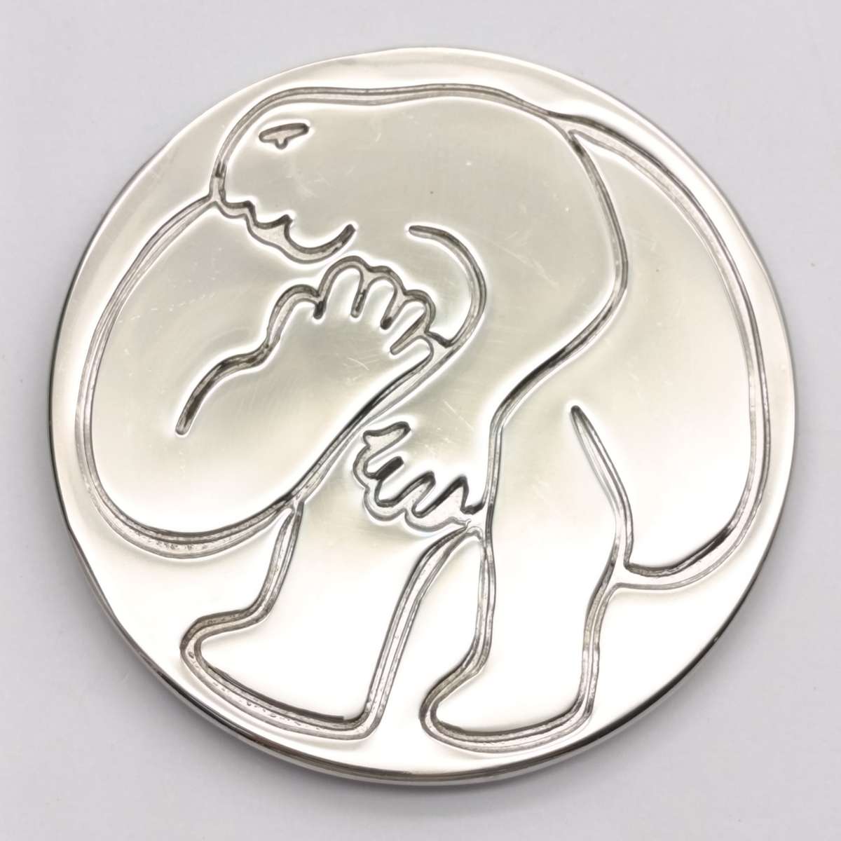 Set of 6 Carrol Boyes stainless steel wine coasters - in original box