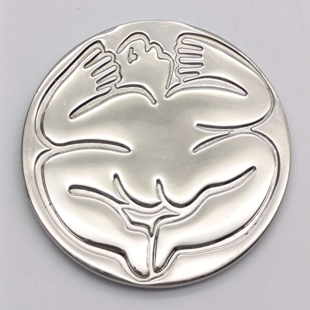 Set of 6 Carrol Boyes stainless steel wine coasters - in original box