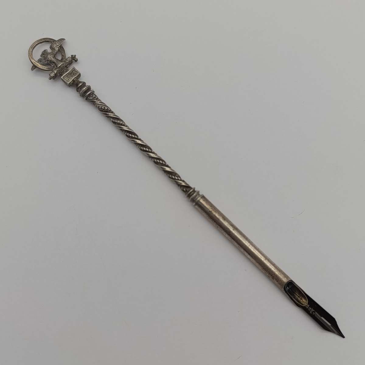 WW2 Italian Fascist silver dipping pen - no hallmarks