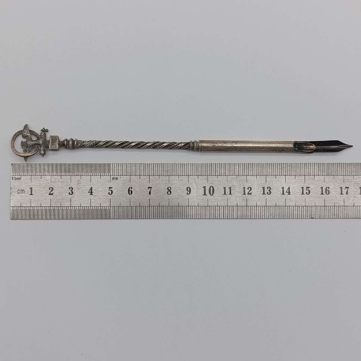WW2 Italian Fascist silver dipping pen - no hallmarks