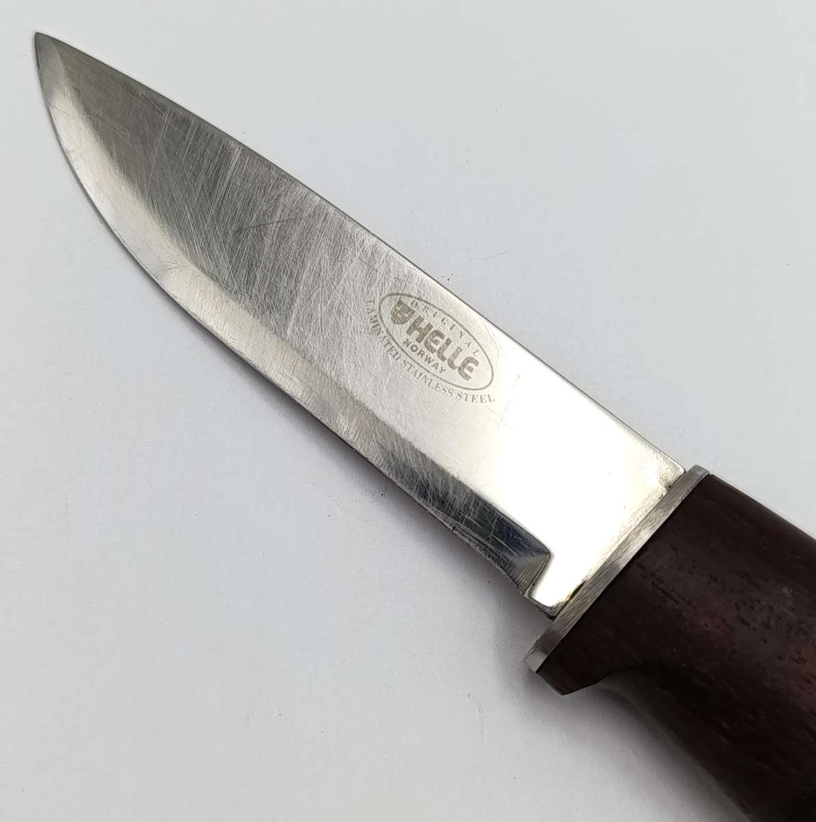 Original Helle Norway fixed blade knife with leather sheath