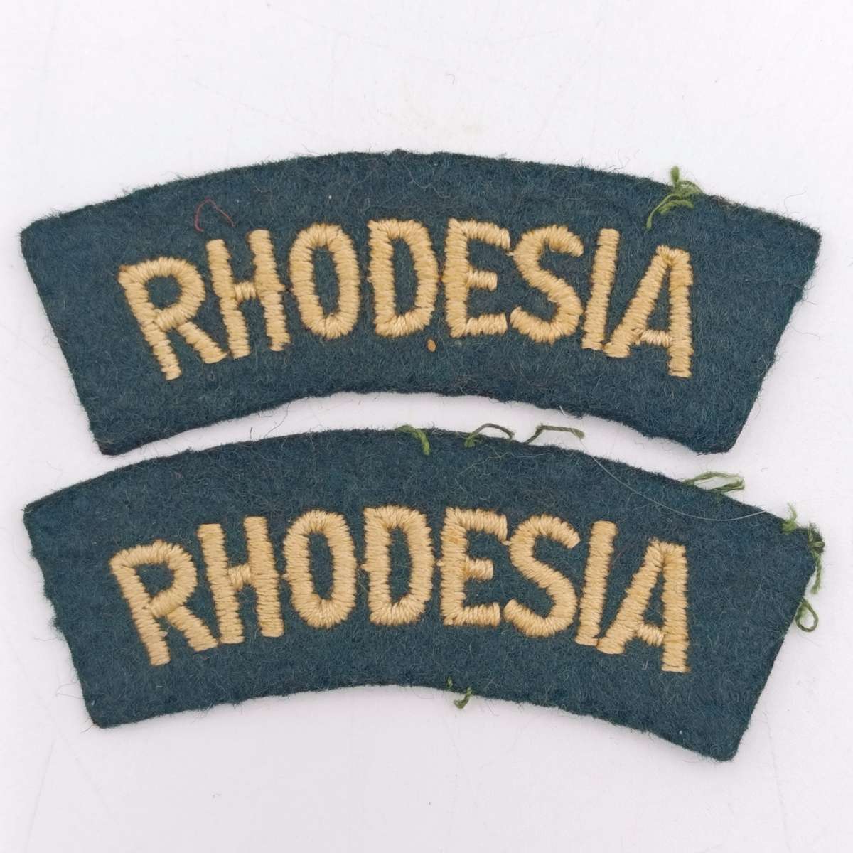 Pair of Rhodesian Army cloth shoulder titles