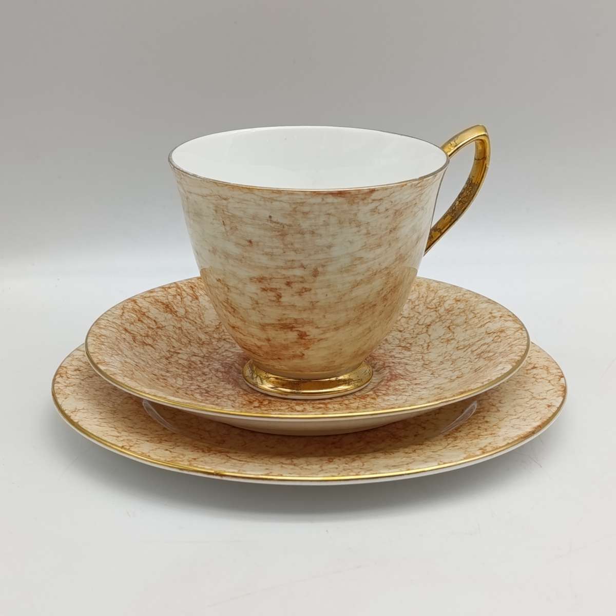 Vintage Royal Albert Gossamer porcelain trio - orange