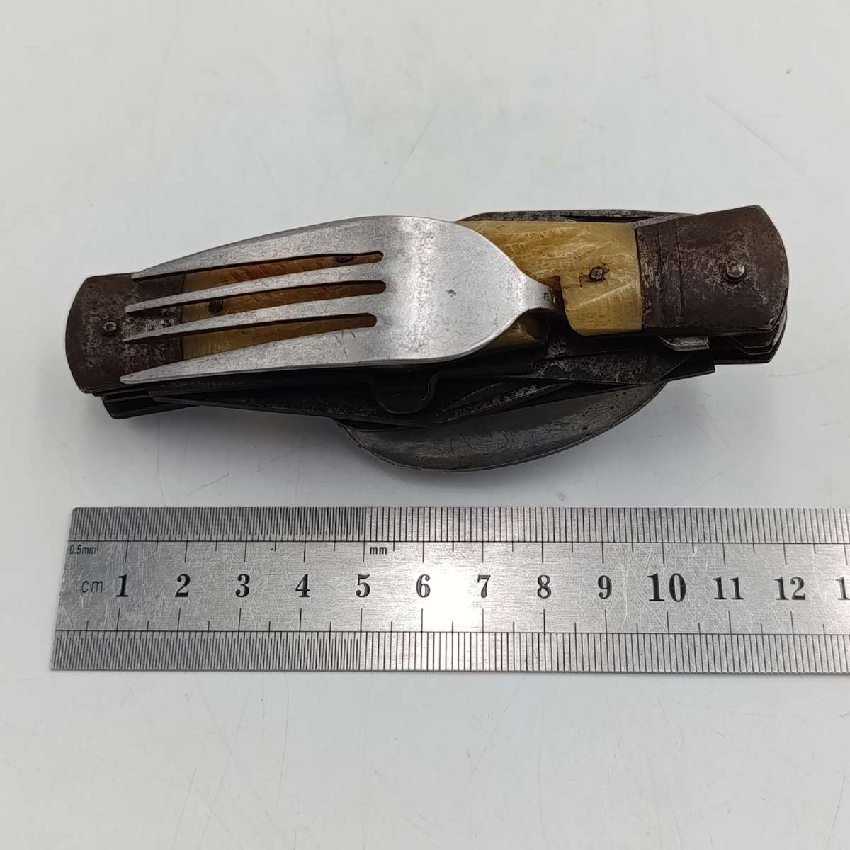 Vintage Hobo knife with spoon and fork - corkscrew broken