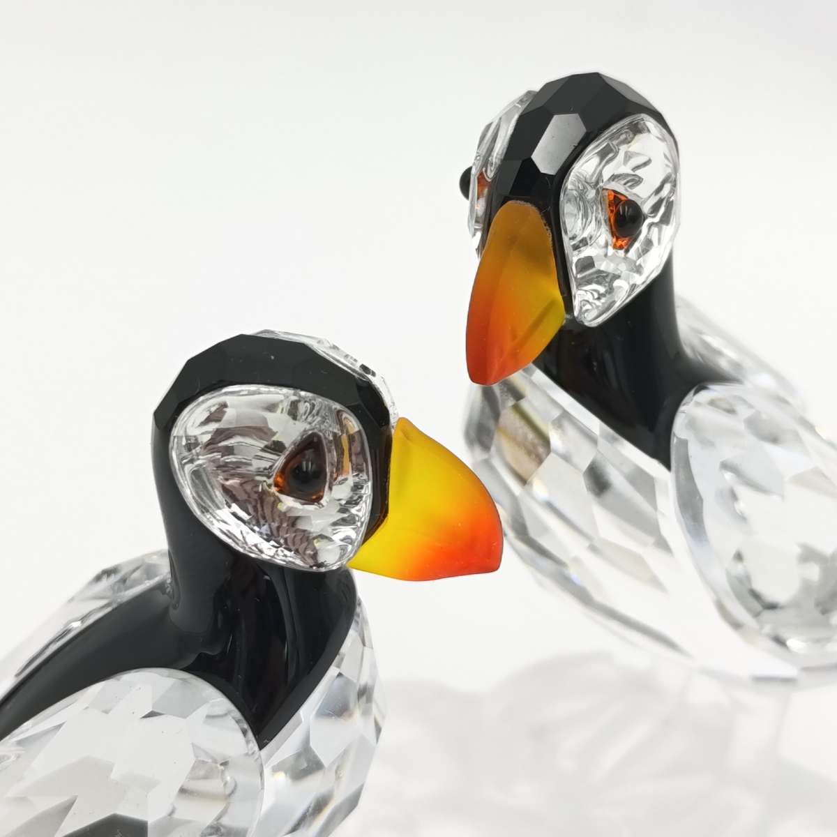 Swarovski silver crystal Puffin birds #008 figurine in box