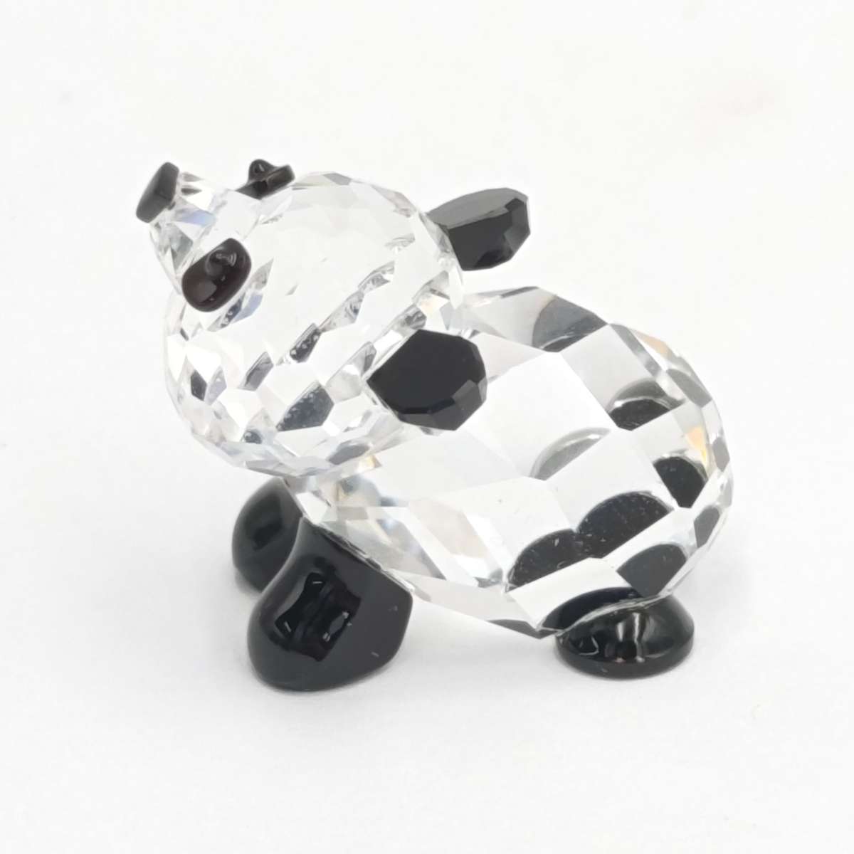 Swarovski silver crystal mini Panda figurine in box