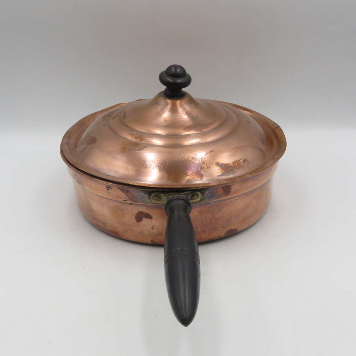 Vintage copper and brass fondue set with 6 forks
