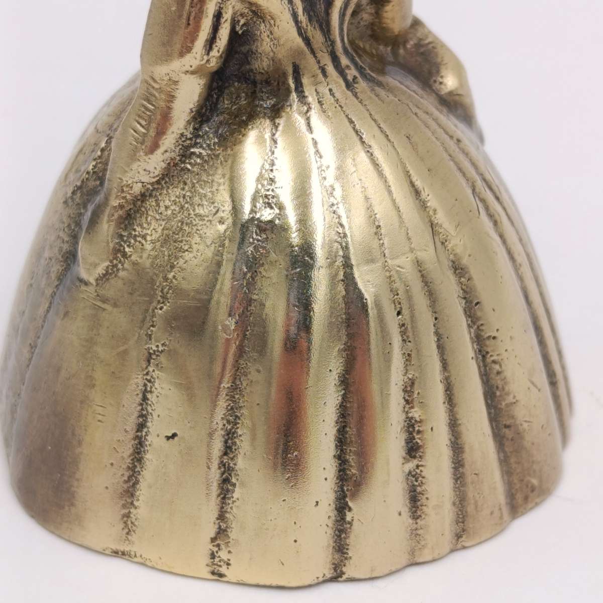Vintage brass bell - lady with Victorian hoop skirt
