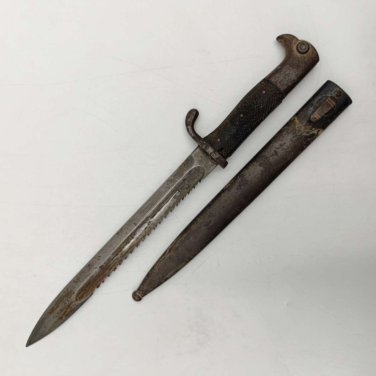 German KS98 Erfurt Sawback bayonet - KS 1644 - sheath no. KS 11168