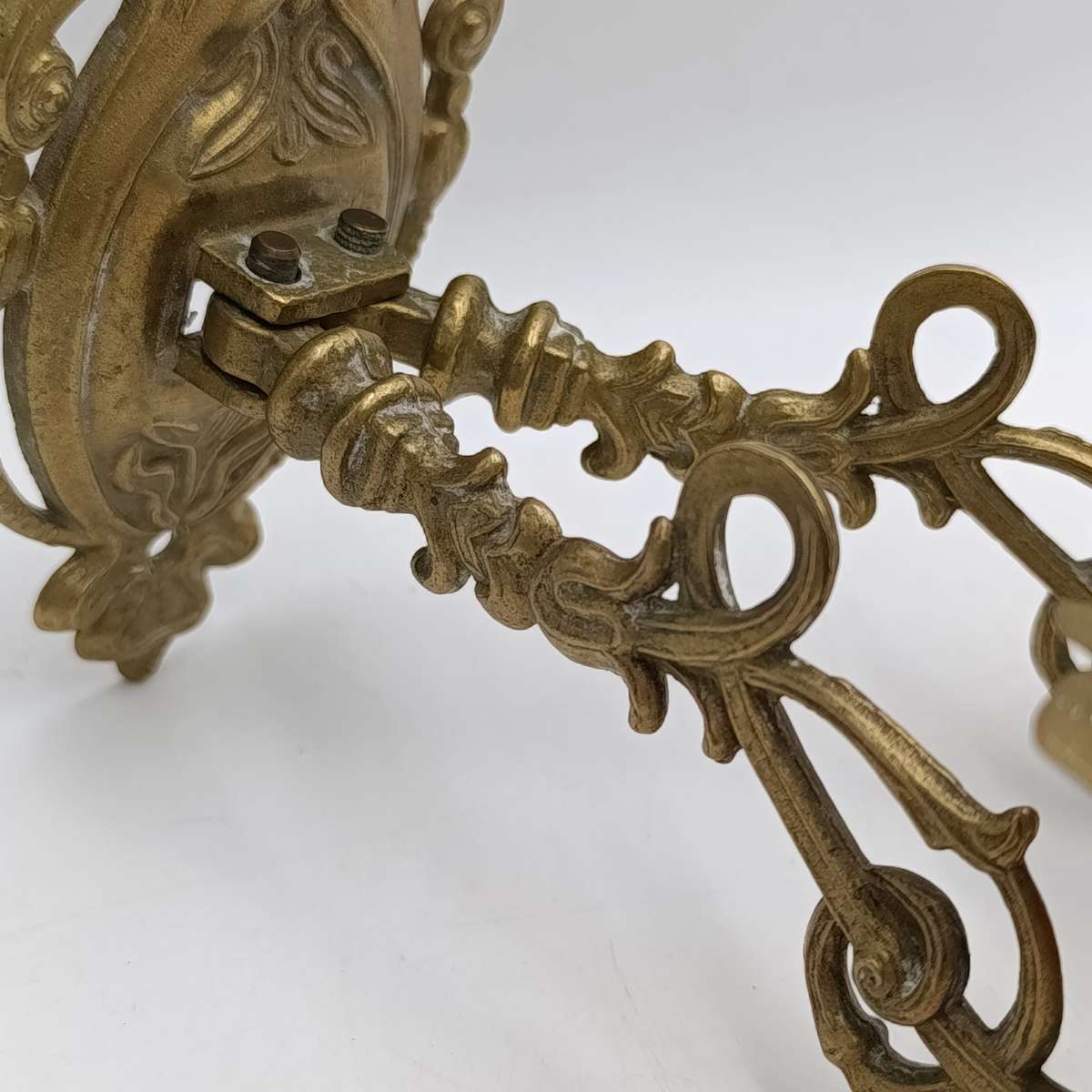 Antique brass wall mounted 2-candle holder