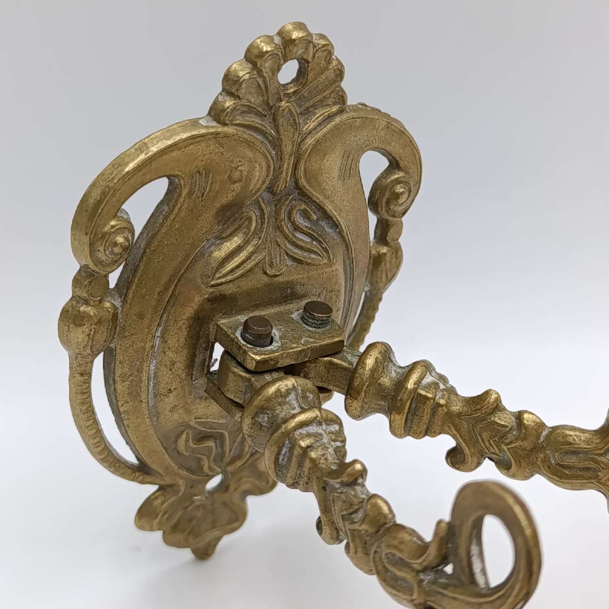 Antique brass wall mounted 2-candle holder