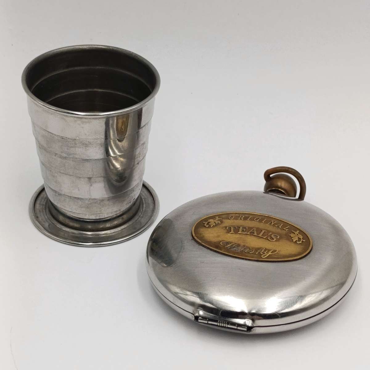 Vintage Original Teal's whiskey pocket cup by Grants of Dalvey