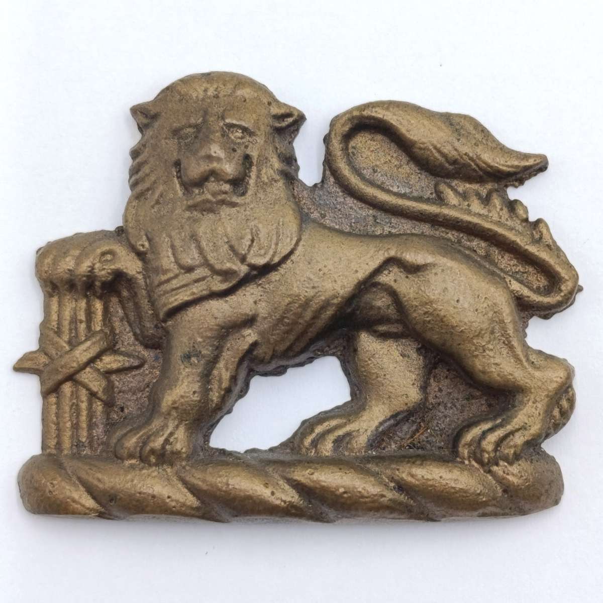 SA Navy solid brass Lion crest