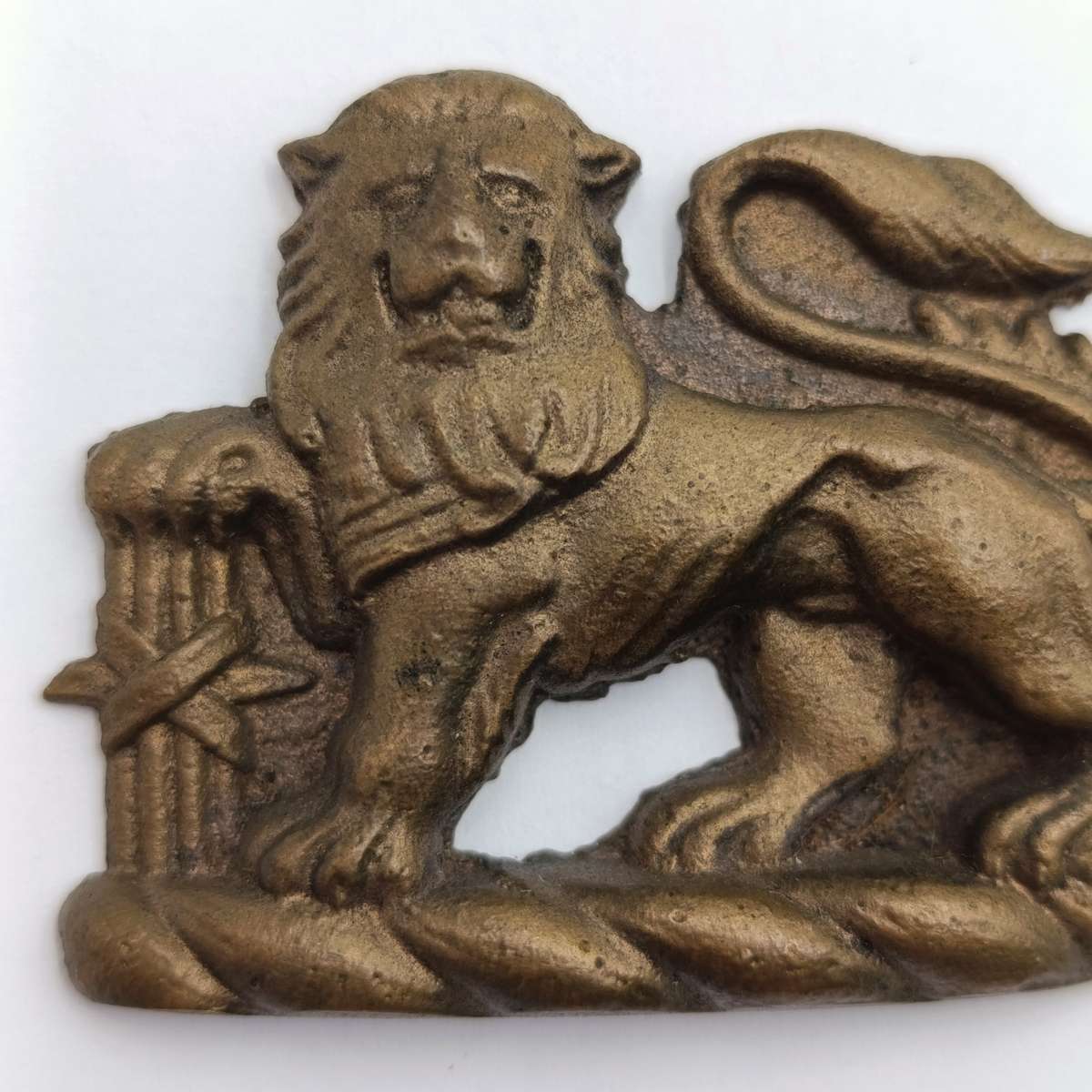 SA Navy solid brass Lion crest