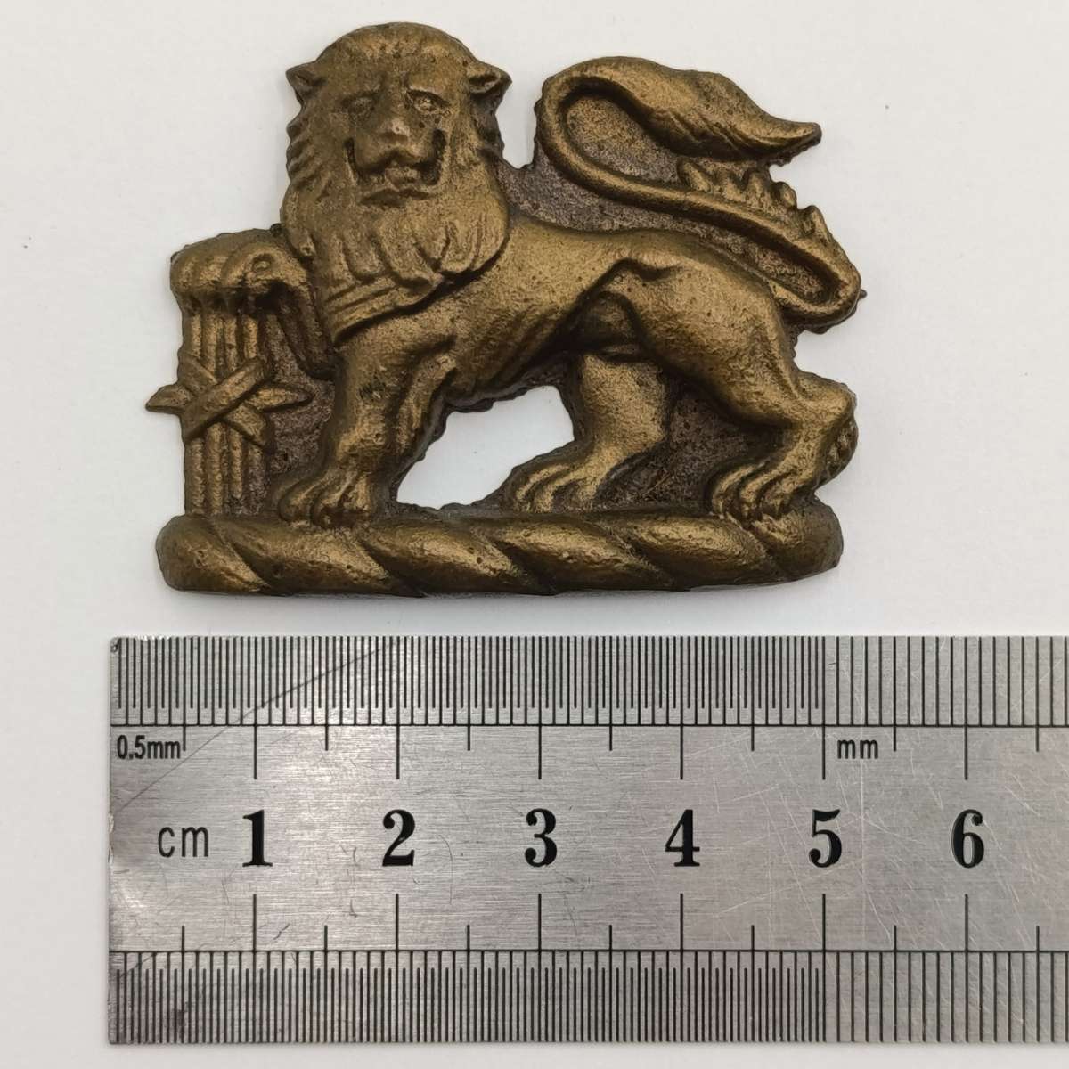 SA Navy solid brass Lion crest