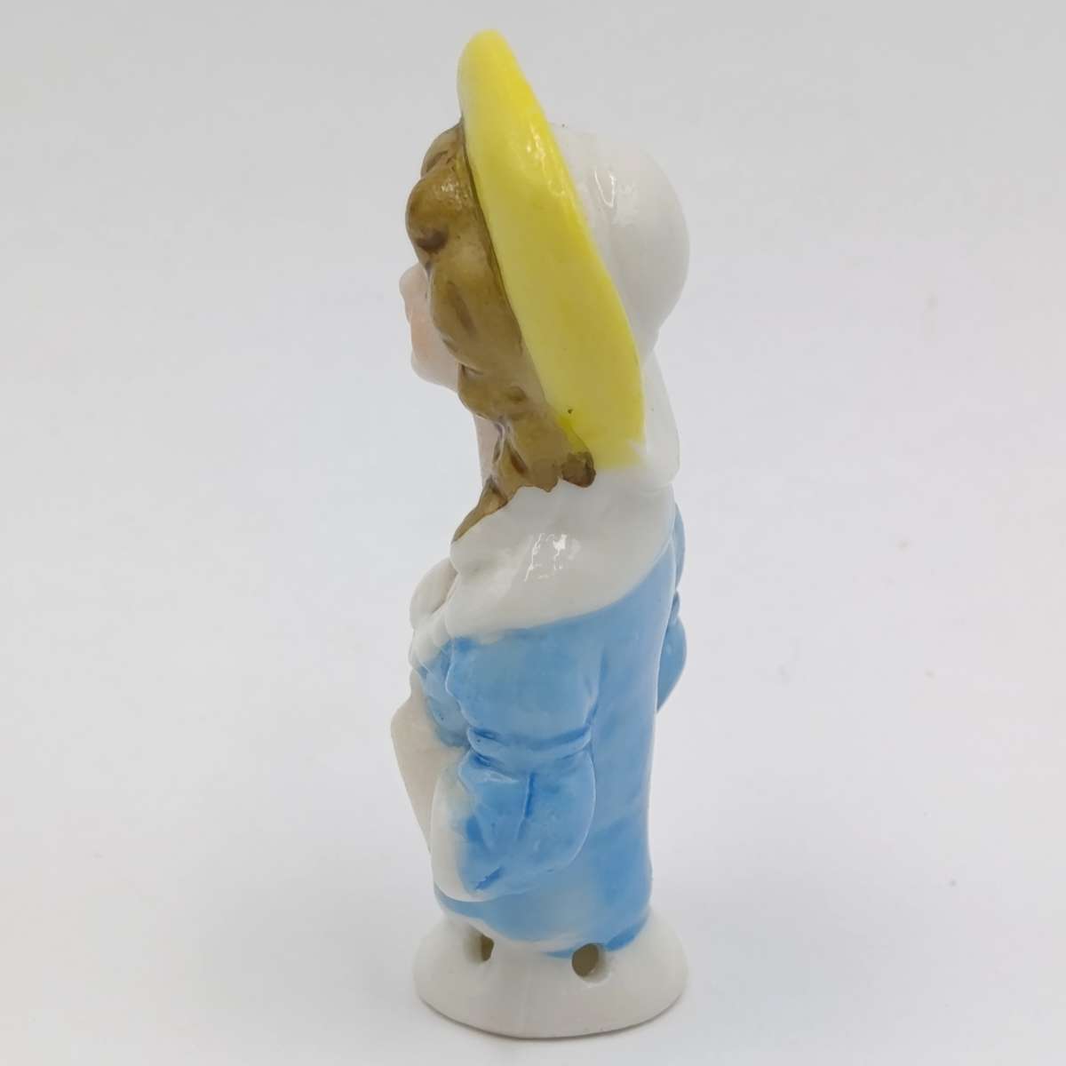 Antique Porcelain Lady Pin Cushion Top Half doll