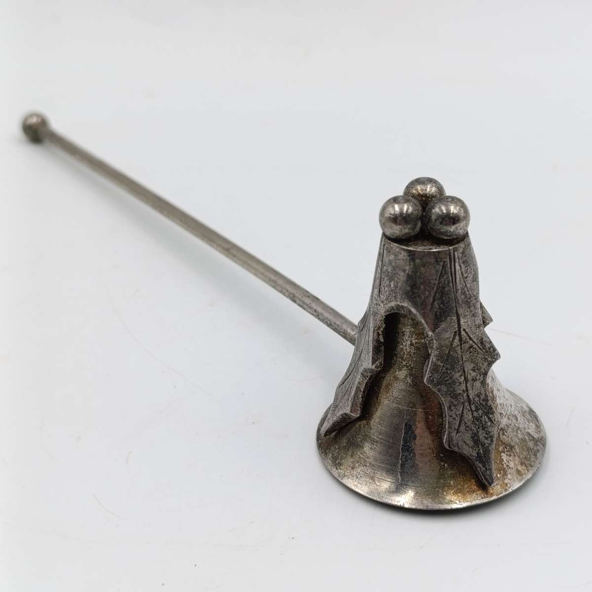 Vintage Christmas silver plated candle snuffer