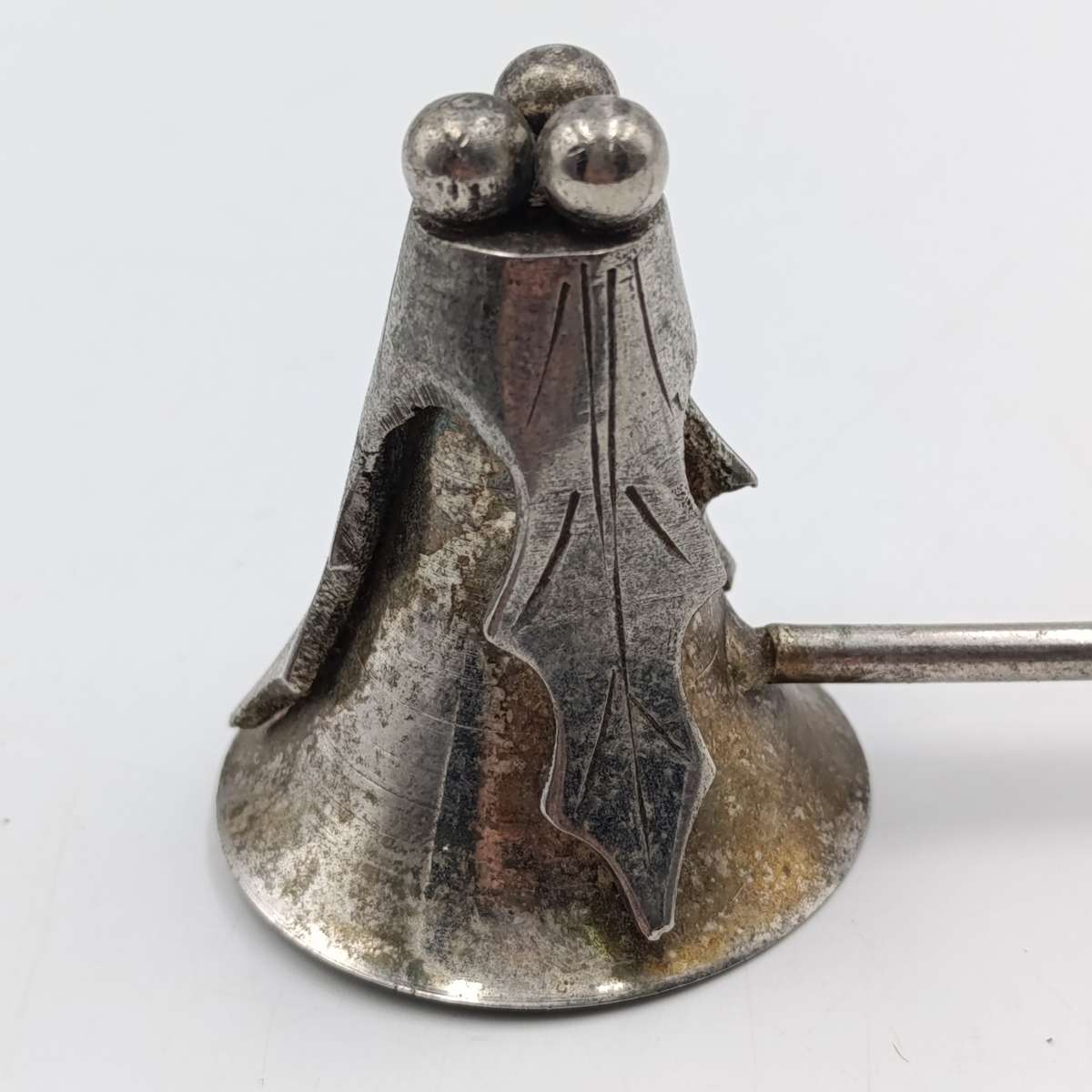 Vintage Christmas silver plated candle snuffer