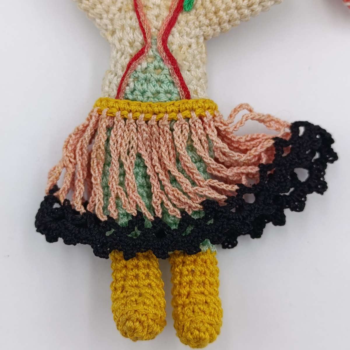 Vintage Japan Crochet Knitted doll - handmade - Dollhouse doll