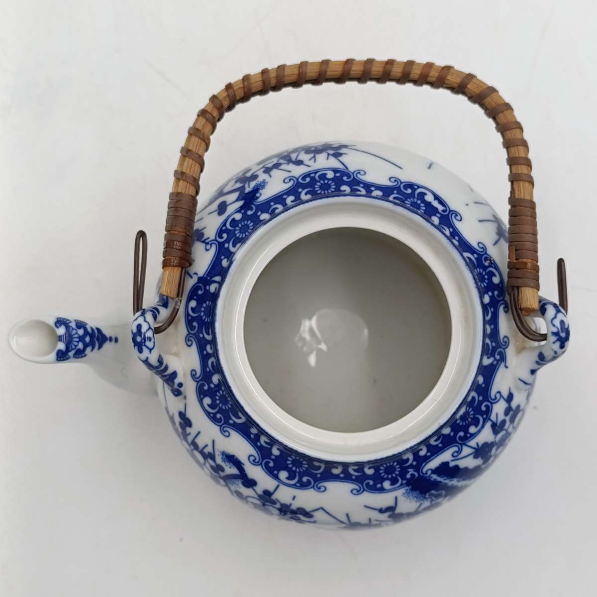 Vintage Japanese porcelain teapot with burner for candle