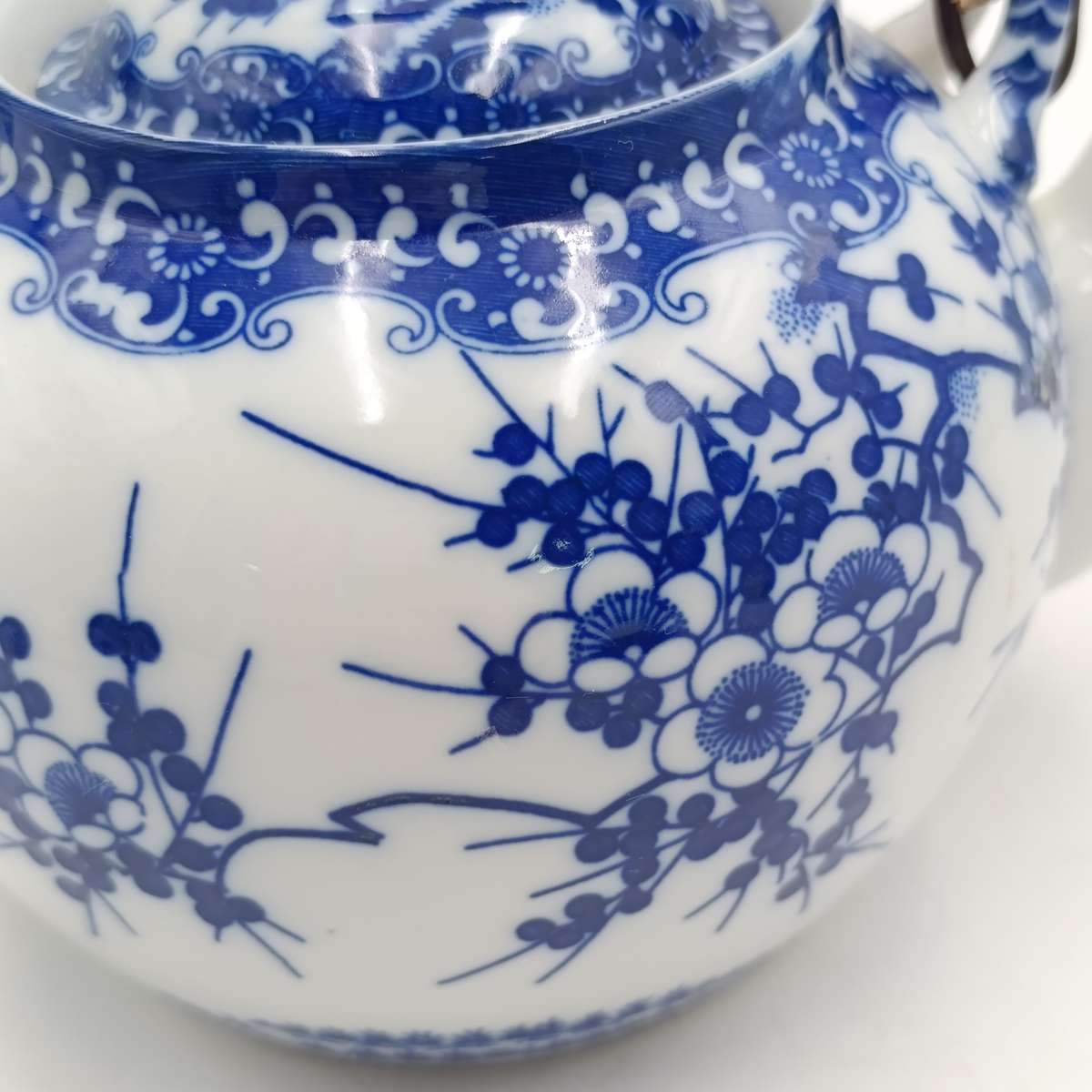 Vintage Japanese porcelain teapot with burner for candle