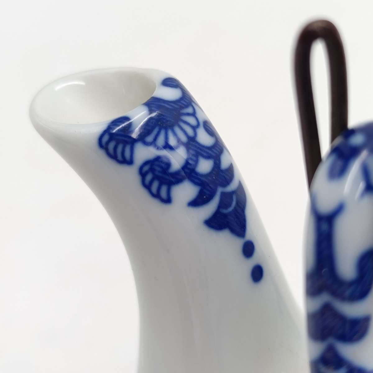 Vintage Japanese porcelain teapot with burner for candle