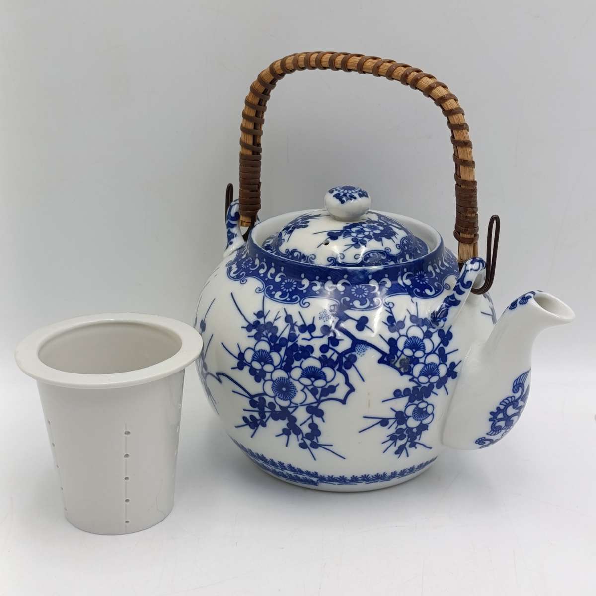 Vintage Japanese porcelain teapot with burner for candle