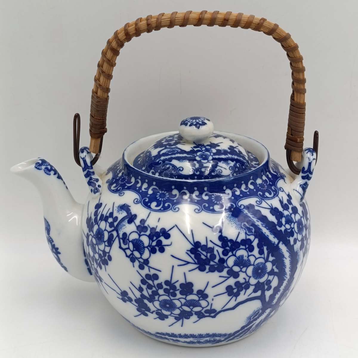 Vintage Japanese porcelain teapot with burner for candle
