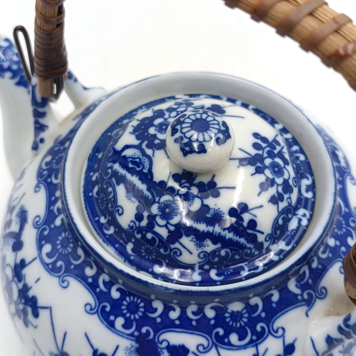 Vintage Japanese porcelain teapot with burner for candle