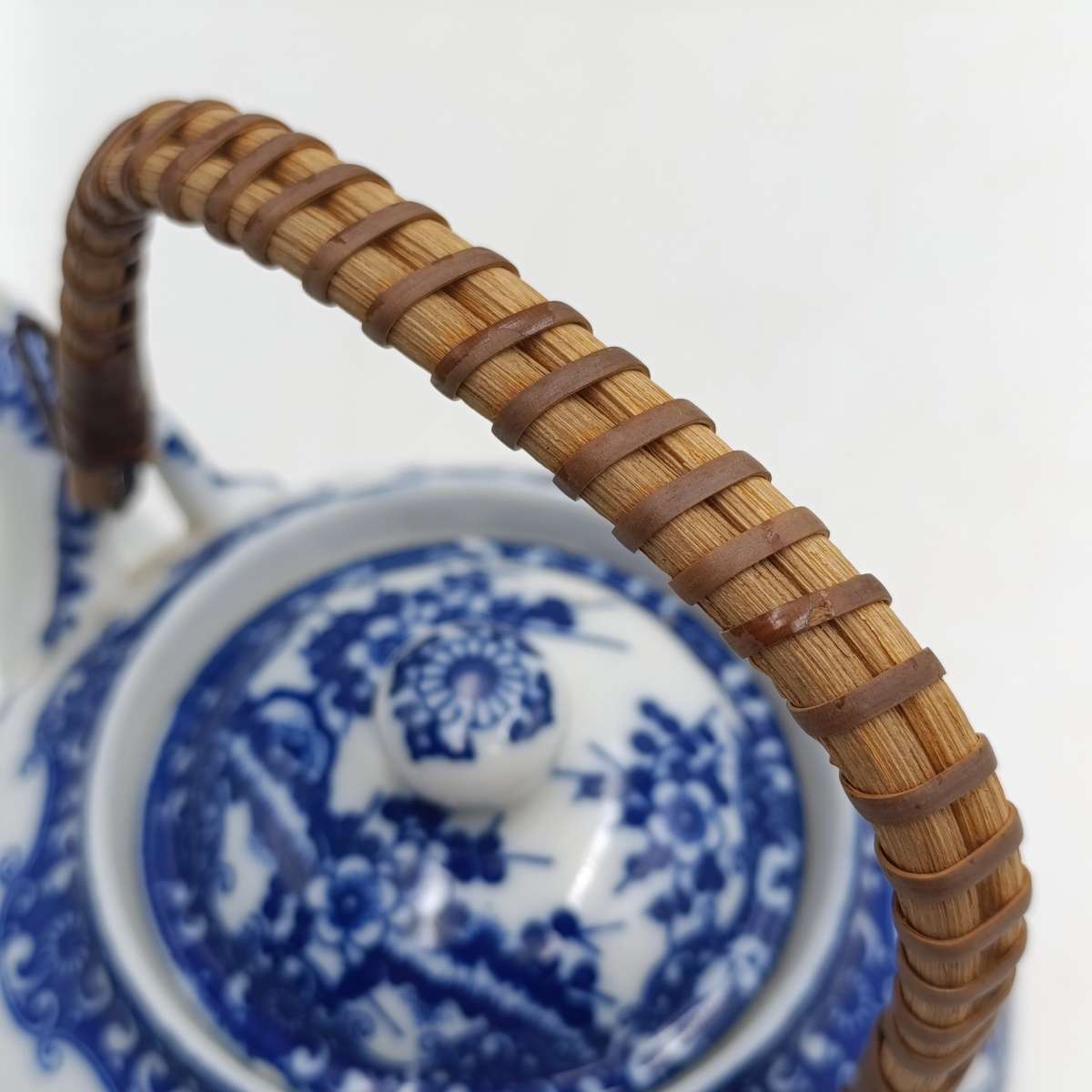 Vintage Japanese porcelain teapot with burner for candle