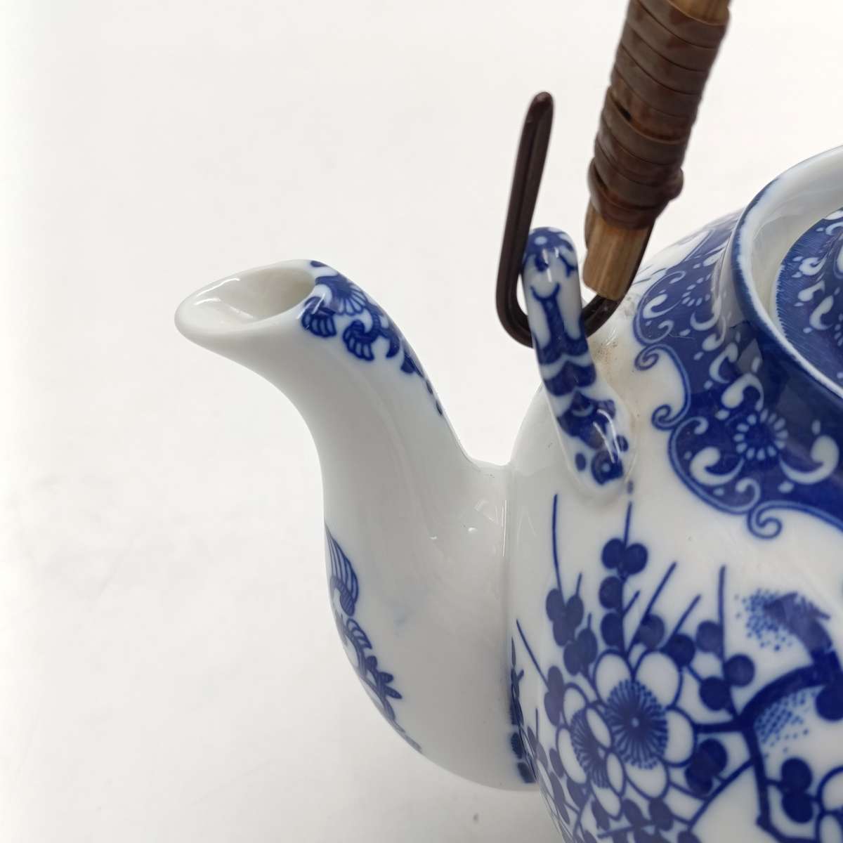 Vintage Japanese porcelain teapot with burner for candle