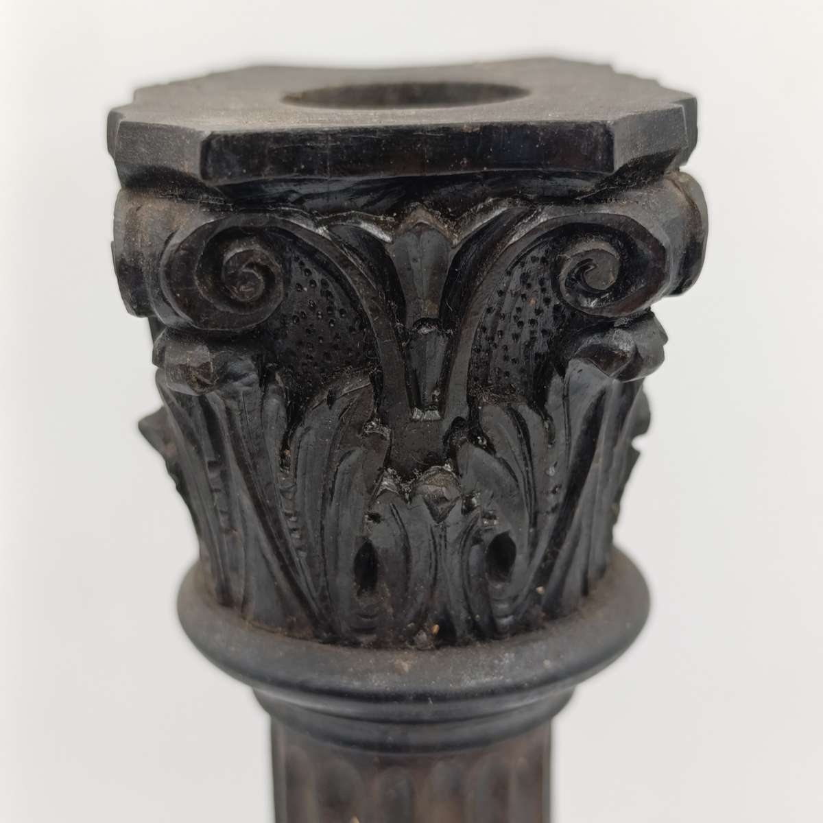 Boer War  POW Prisoner of war ebony candlestick inscribed Boer Camp Ceylon 1901