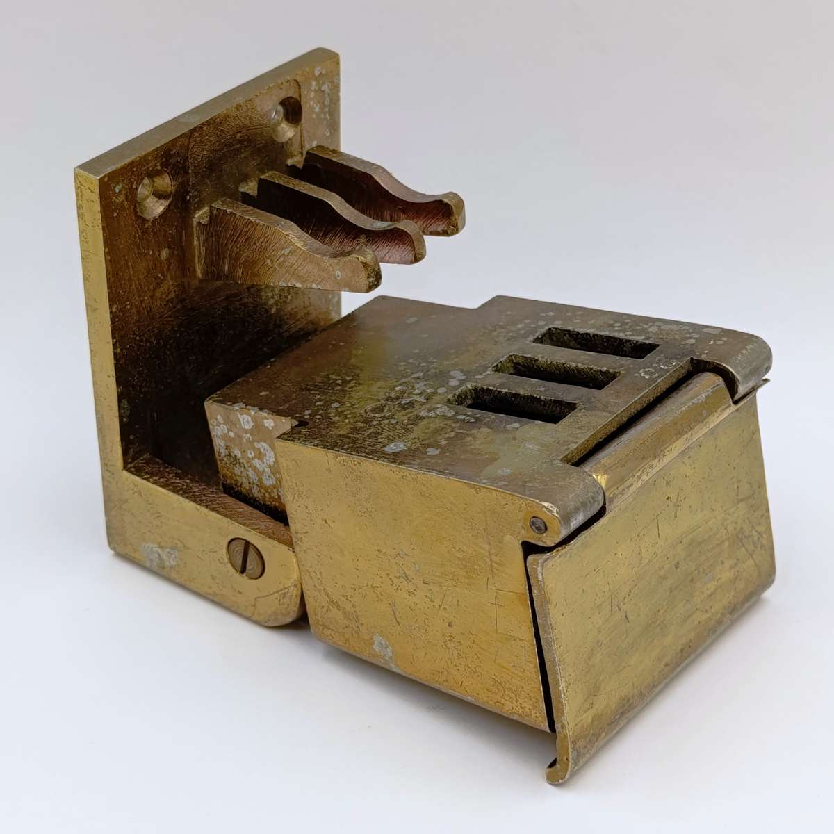 Vintage brassed Railways train cabin ashtray - wall mount