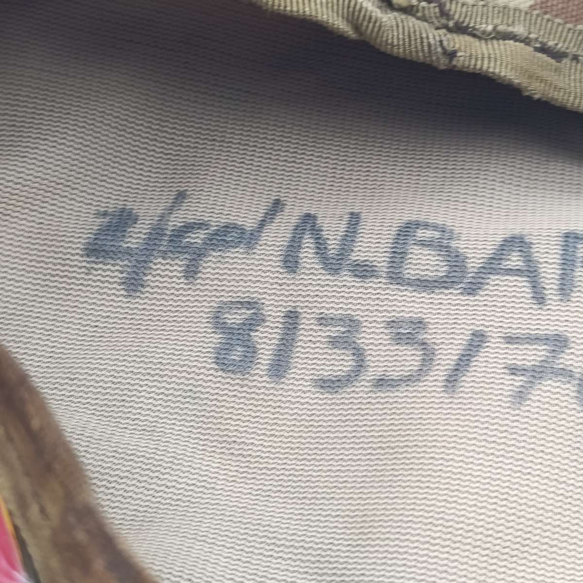 SADF 32 Battalion beret with badges of 2/cpl Barkhuisen of military Intellegence - camo faded