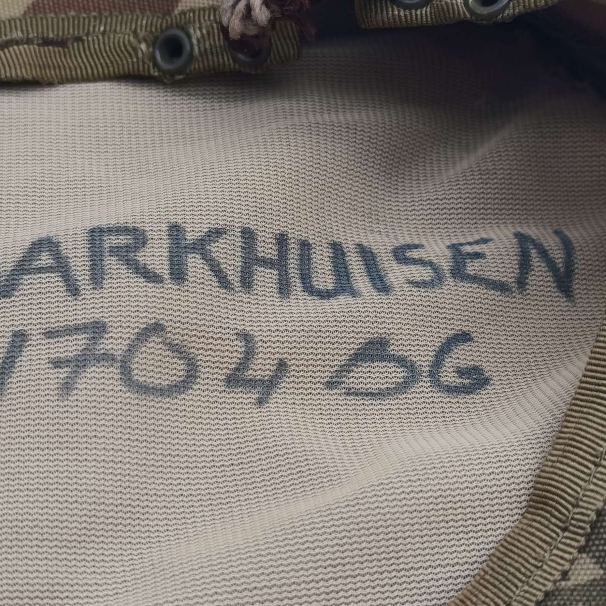 SADF 32 Battalion beret with badges of 2/cpl Barkhuisen of military Intellegence - camo faded