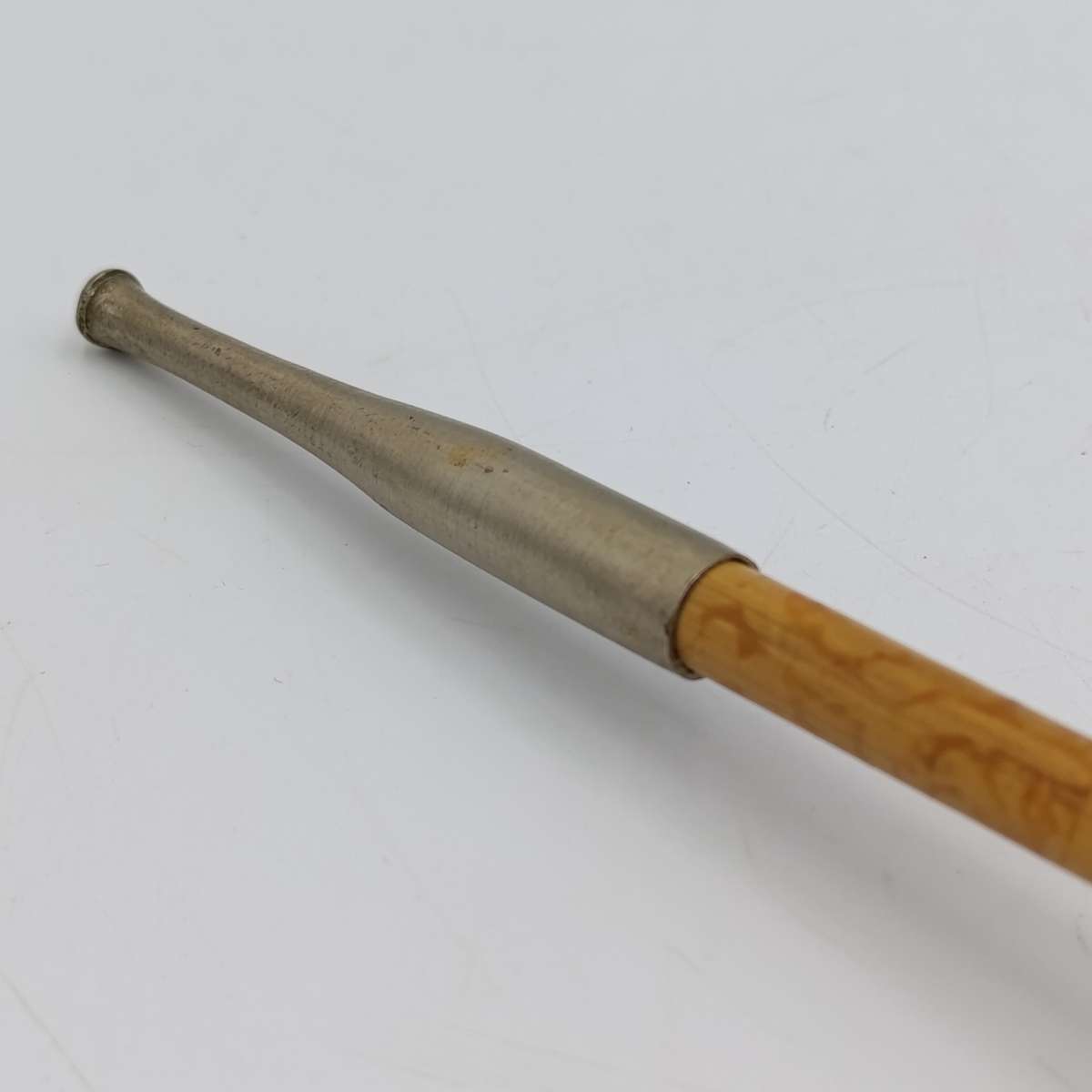 Vintage bamboo and metal opium smoking pipe