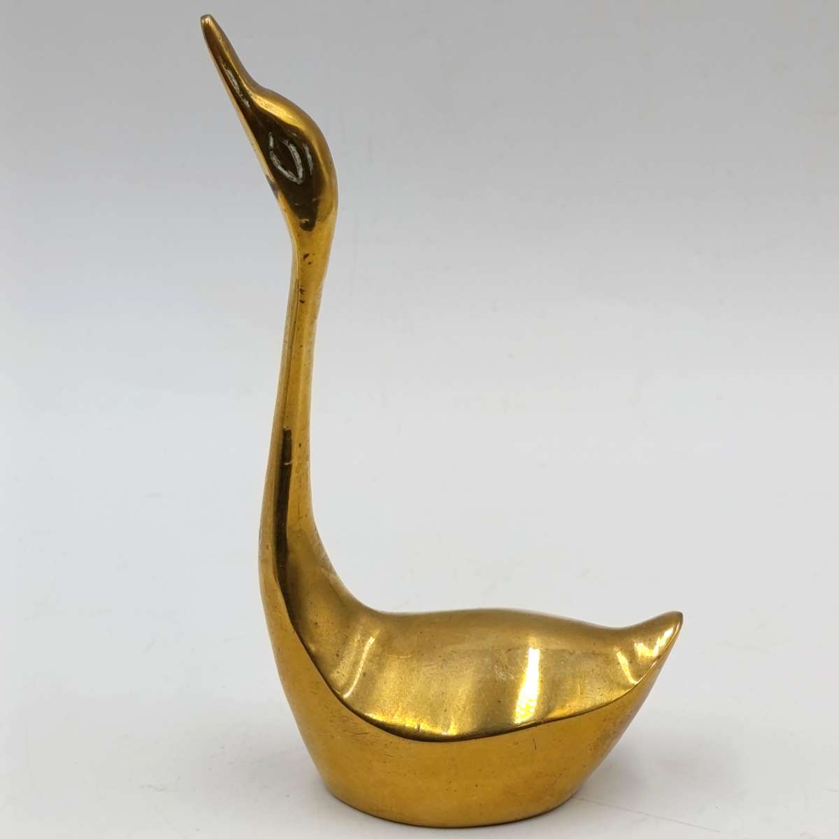 Pair of vintage brass swan figurines