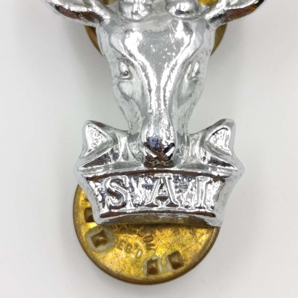 Pair of SA Infantry bokkop collar badges