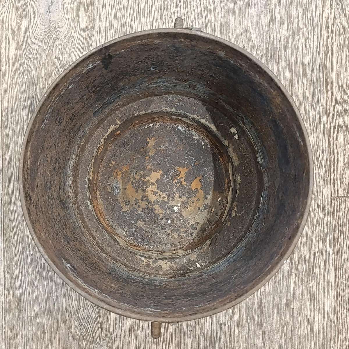 Antique Cast iron pot with off-centre base