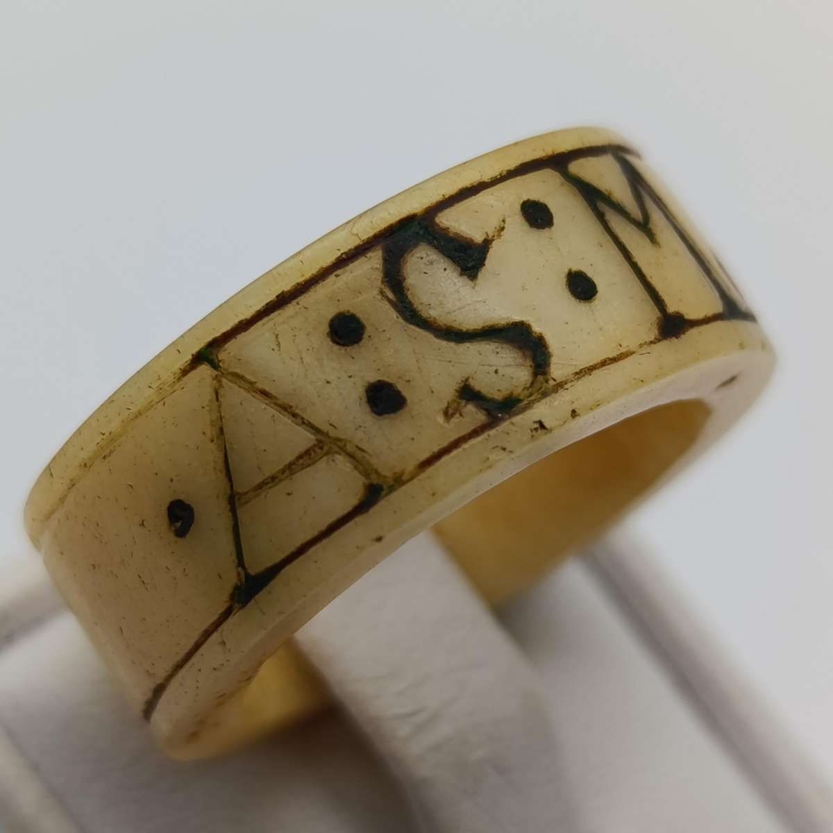 Boer War Prisoner of War ring made from bone by A.S. Marais