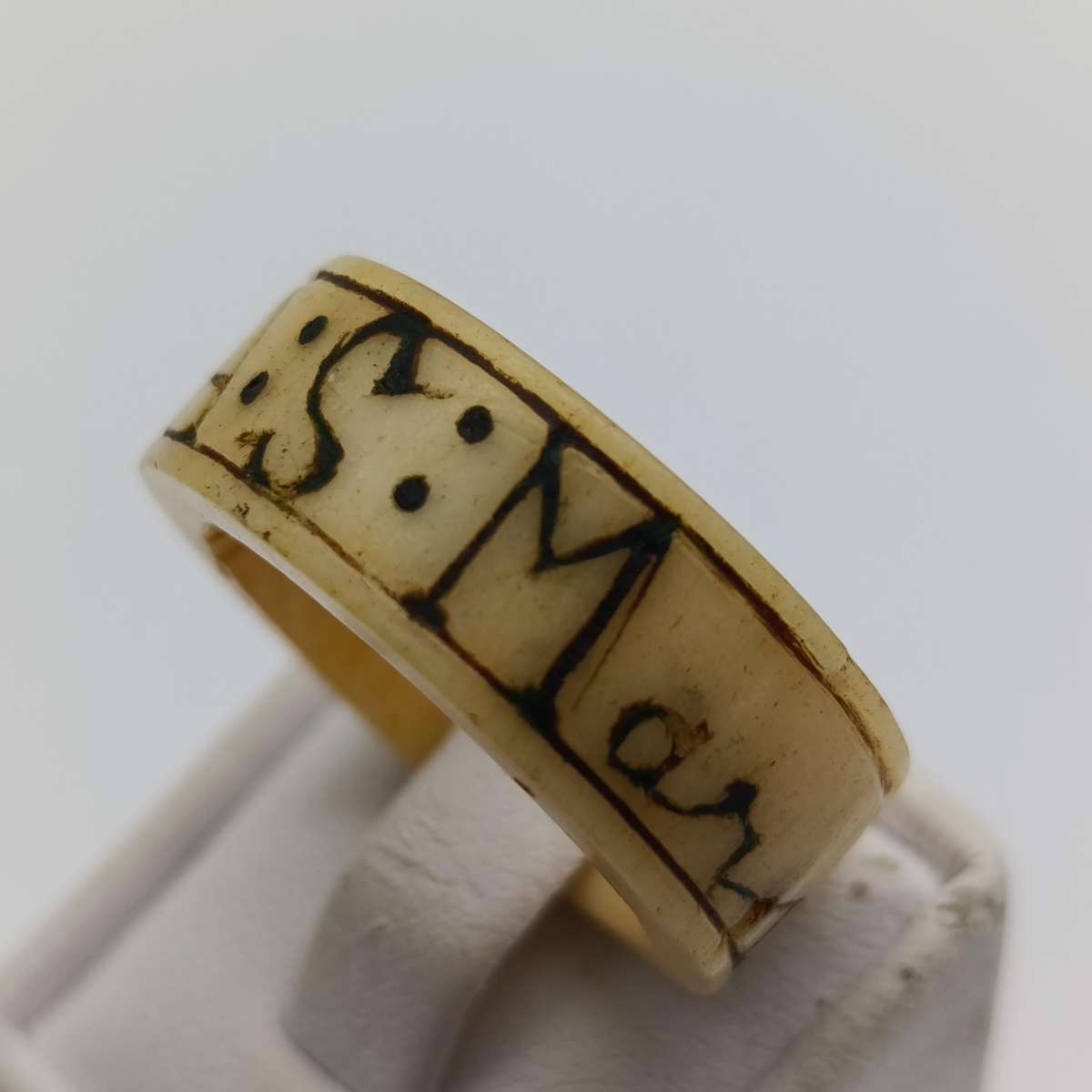 Boer War Prisoner of War ring made from bone by A.S. Marais