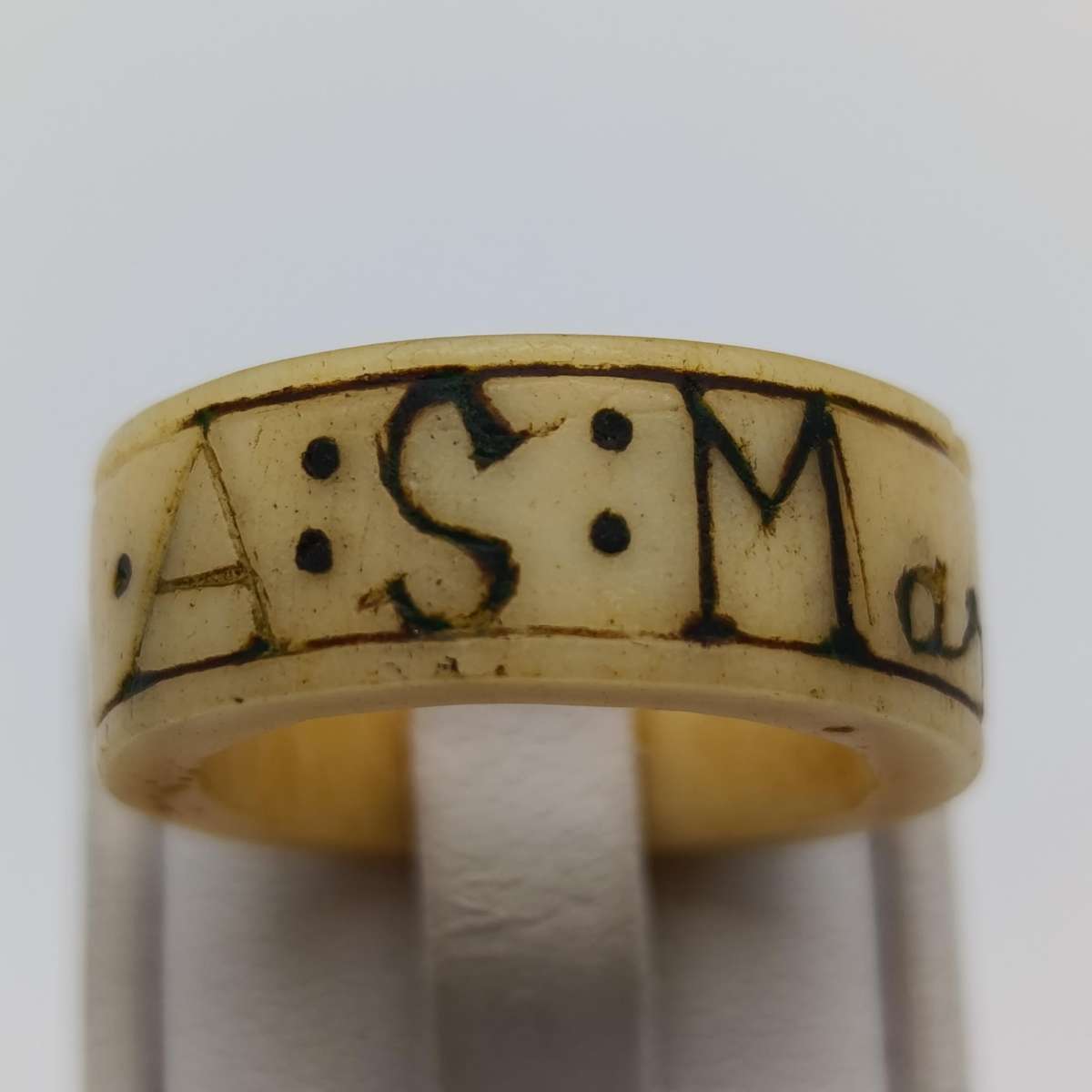 Boer War Prisoner of War ring made from bone by A.S. Marais