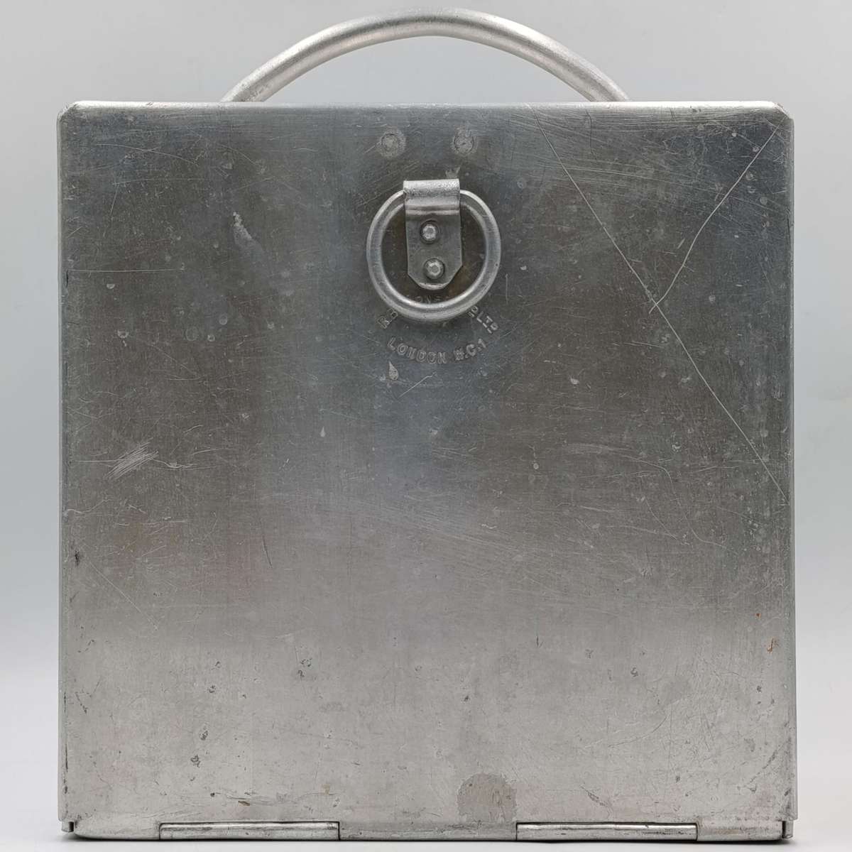 Vintage R.B Turner and Co. aluminium carry case with glass tubes