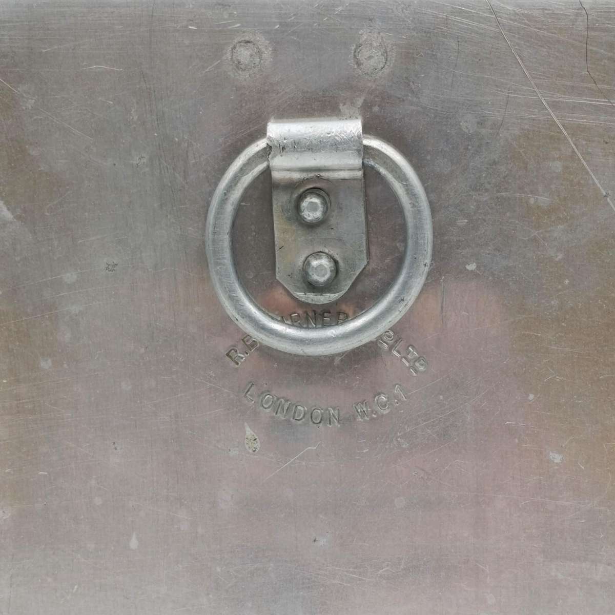 Vintage R.B Turner and Co. aluminium carry case with glass tubes