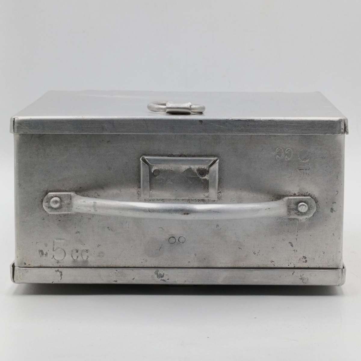 Vintage R.B Turner and Co. aluminium carry case with glass tubes