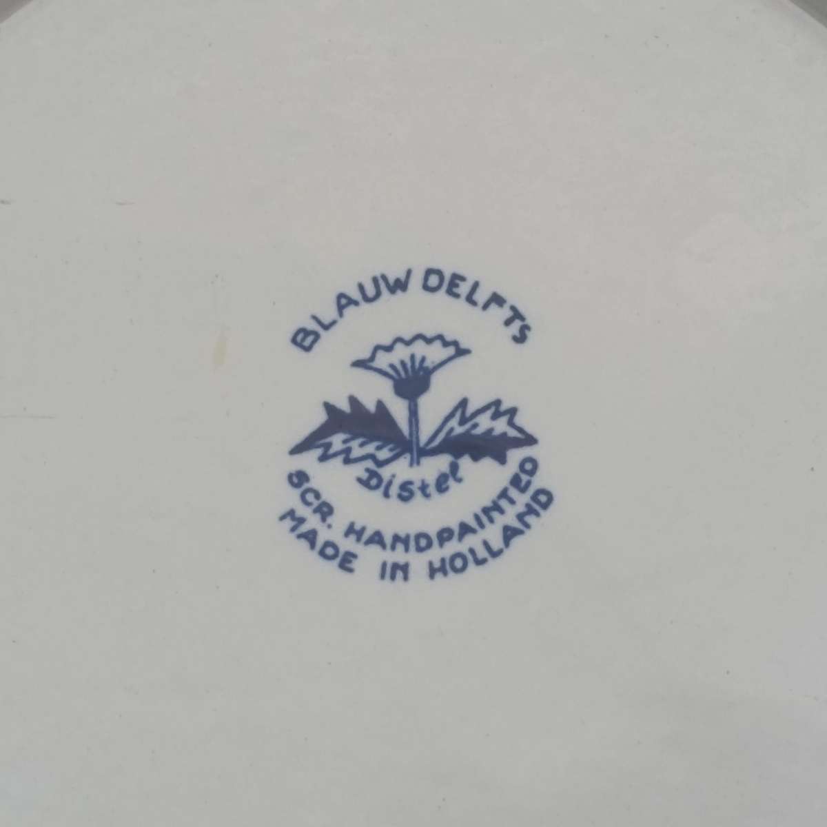 Vintage Blauw Delfts Distel handpainted porcelain plate