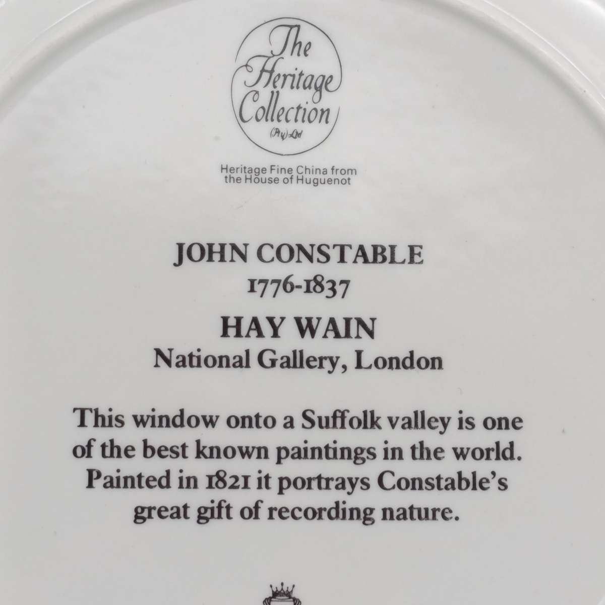 John Constable 1776-1837 Hay Wain Porcelain Plate - Heritage Collection
