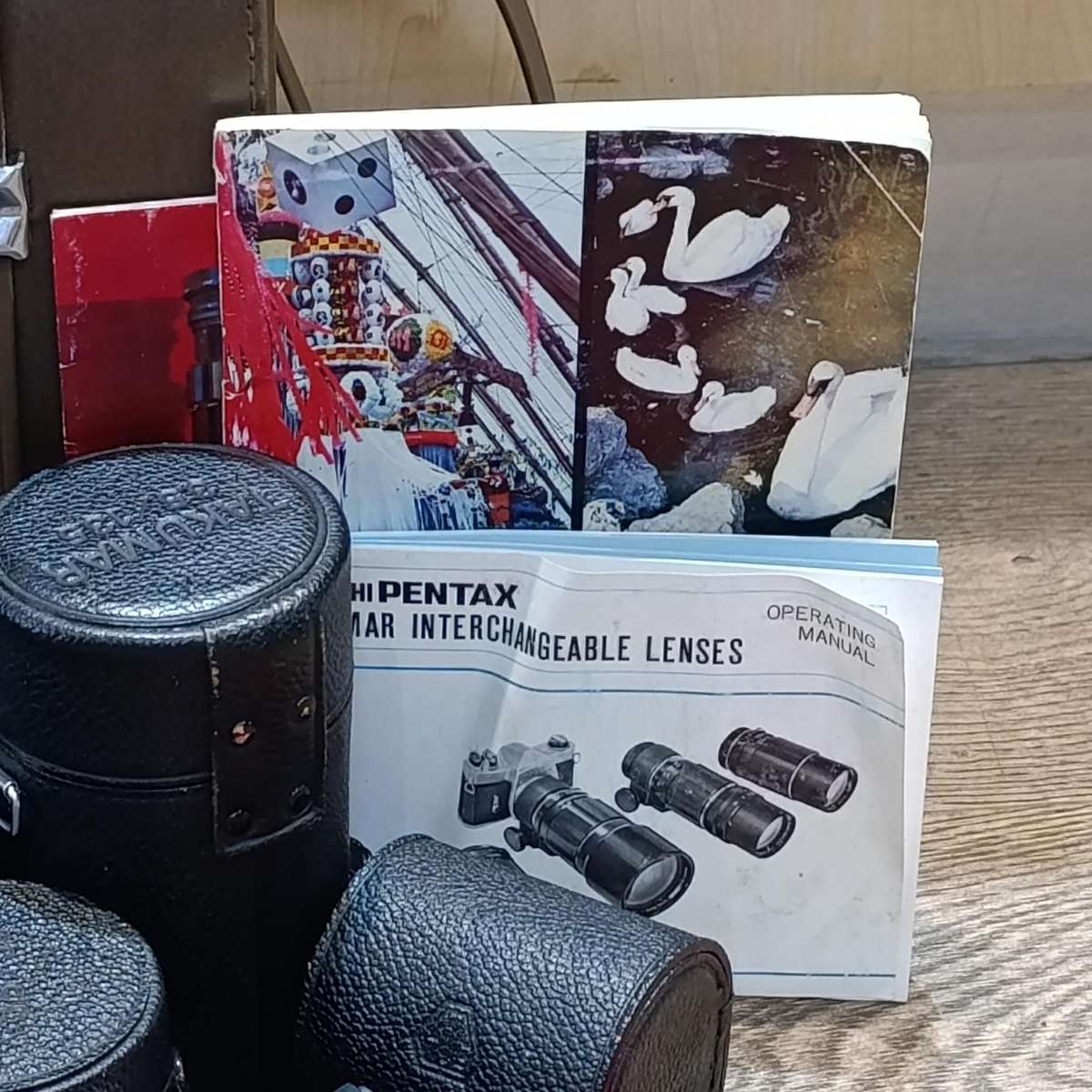 Vintage Pentax Spotmatic 35mm film camera with extra lenses and accessories in camera case